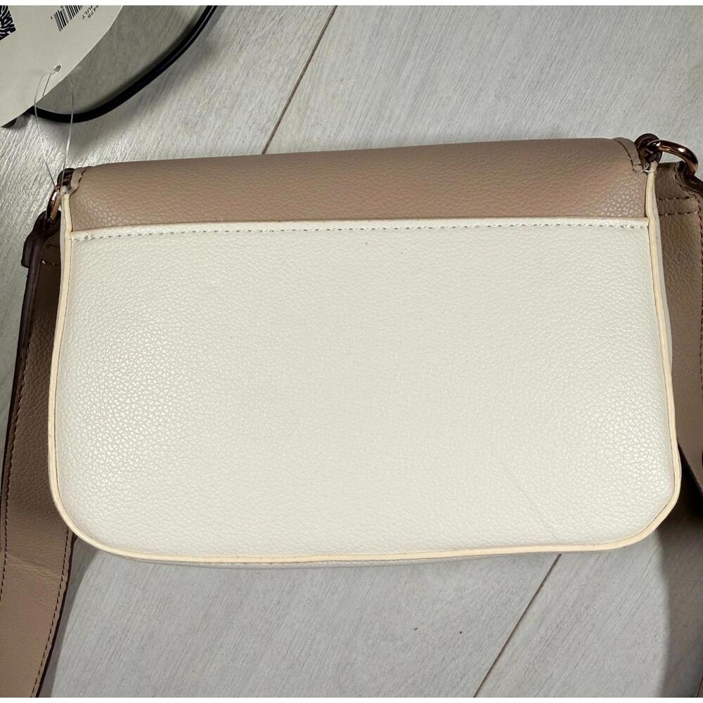 NWT Anne Klein Two-Tone Tan Flap Crossbody Bag - Picture 2 of 9